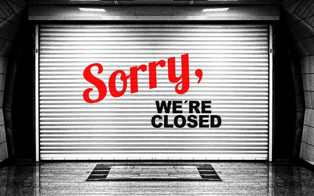 Store closed - Liquidation of company